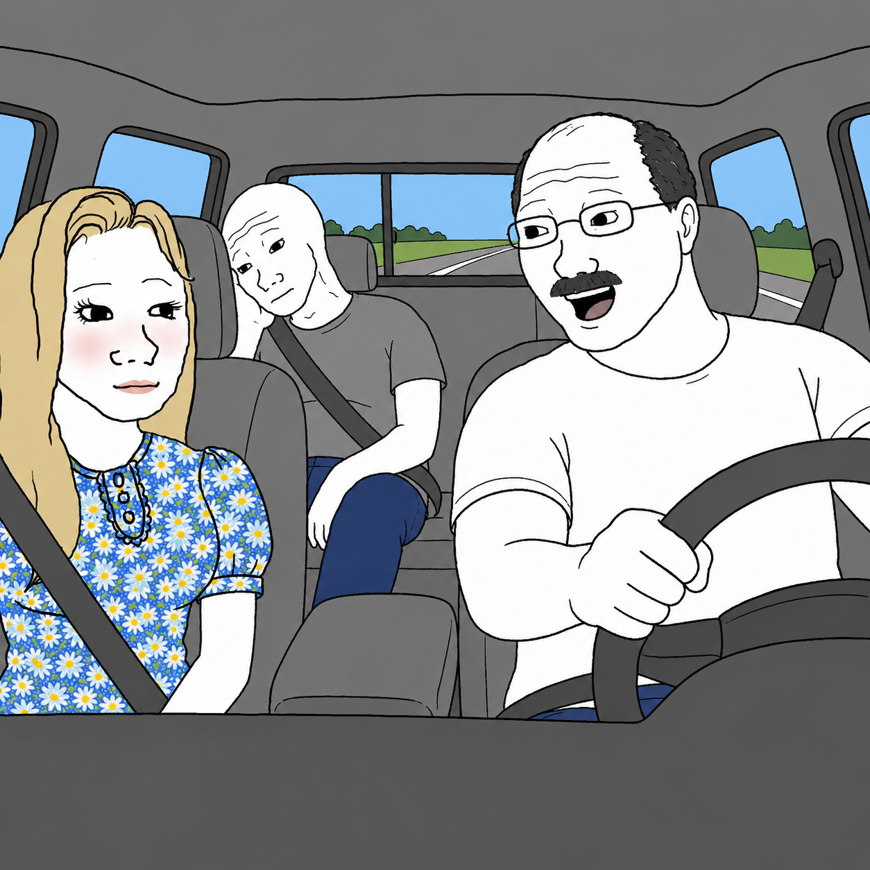 dad driving with kids